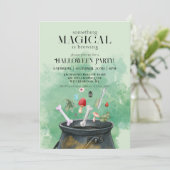 緑のポーション&呪文ウィッチカルドロンハロウィーン 招待状 (スタンド正面)