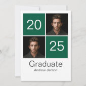 緑のポートレート卒業招待状 招待状 (正面)