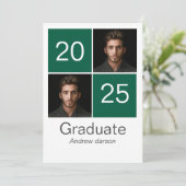 緑のポートレート卒業招待状 招待状 (スタンド正面)