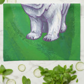 緑のポーラベアクリスマス キッチンタオル (折り畳み)