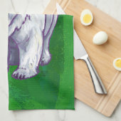 緑のポーラベアクリスマス キッチンタオル (四つ折り)