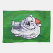 緑のポーラベアクリスマス キッチンタオル (横)