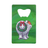 緑のポーラベアクリスマス クレジットカード栓抜き (裏面)