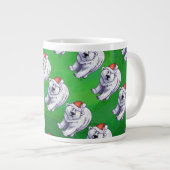 緑のポーラベアクリスマス ジャンボコーヒーマグカップ (正面右)