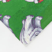 緑のポーラベアクリスマス フリースブランケット (角)