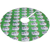 緑のポーラベアクリスマス ブラッシュドポリエステルツリースカート (アングル)