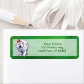 緑のポーラベアクリスマス ラベル (インサイチュ)