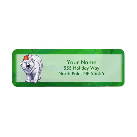 緑のポーラベアクリスマス ラベル (正面)