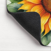 緑のマウスパッド付き離れ水色ひまわり マウスパッド (コーナー)