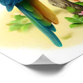 緑のマカオ絵を描の3D水素晴らし色 ポスター (角)