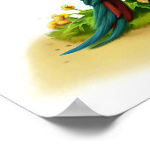 緑のマカオ絵を描の3D水素晴らし色 ポスター (角)