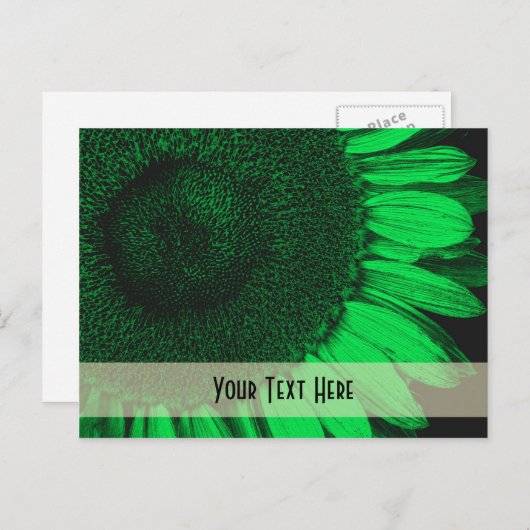 緑のマクロひまわりのフローラカスタマイズ可能はがき ポストカード (正面/裏面)