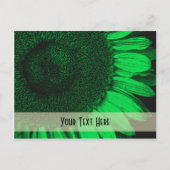 緑のマクロひまわりのフローラカスタマイズ可能はがき ポストカード (正面)