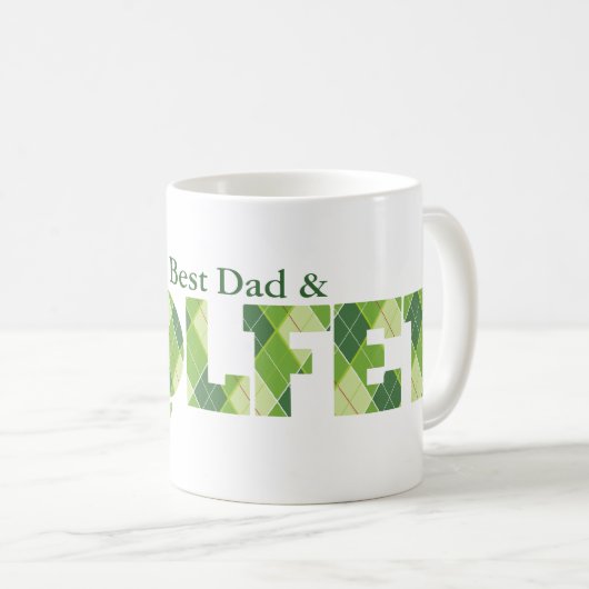 緑のマグをゴルフをする世界で最も最高のなパパ及びゴルファーのおもしろい コーヒーマグカップ (正面右)