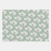 緑のマグノリア ラッピングペーパーシート (正面3)