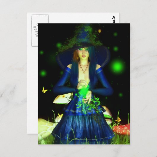 緑のマジックはがき ポストカード (正面/裏面)