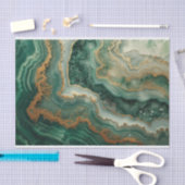 緑のマラカイト色の美しいクリスタルジオード 薄葉紙 (クラフト)