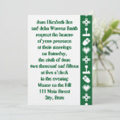 緑のマルチプレーヤーモード結婚式招待状 招待状 (スタンド正面)