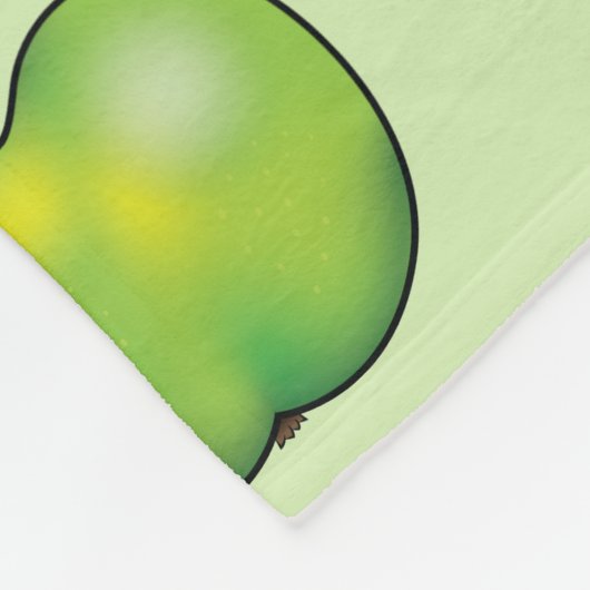 緑のマンガのリンゴのフルーツパターン フリースブランケット (角)