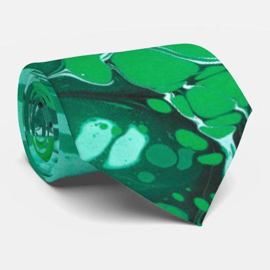 緑のマーブリングテクスチャ ネクタイ (ロール)