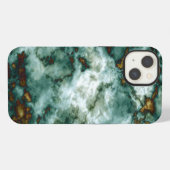 緑のマーブルテクスチャー 静脈入り iPhoneケース (裏面横)