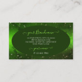緑のマーブルパターンキュートグリッタースターイニシャル 名刺 (裏面)