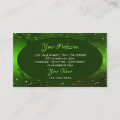 緑のマーブルパターンキュートグリッタースターズモノグラム 名刺 (裏面)