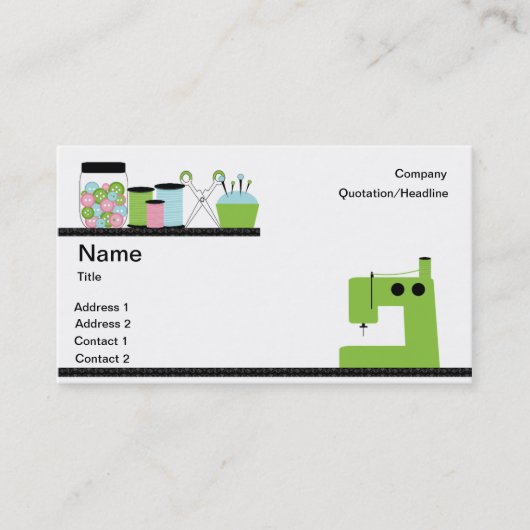 緑のミシン 名刺 (正面)