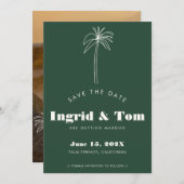緑のミニマリスト熱帯 セーブザデート (正面/裏面)