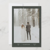 緑のミニマルなスクリプトタイポグラフィ写真クリスマス シーズンカード (正面)