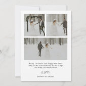 緑のミニマルなスクリプトタイポグラフィ写真クリスマス シーズンカード (裏面)