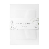 緑のミニマルなスクリプト結婚式招待状 招待状ベリーバンド (正面例)