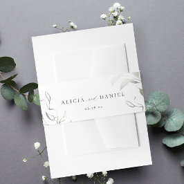 緑のミニマルなスクリプト結婚式招待状 招待状ベリーバンド