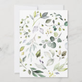 緑のミニマルな台本の写真葬儀記念碑 招待状 (裏面)