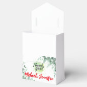 緑のミニマルカスタムリストの結婚写真 フェイバーボックス (オープン)