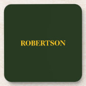 緑のミニマルカスタム名前 コースター (正面)