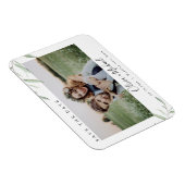 緑のミニマル写真の結婚式が日付を救う マグネット (右側)