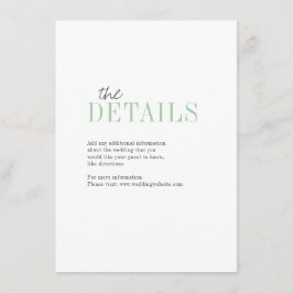 緑のミニマル結婚リストの詳細カード エンクロージャーカード