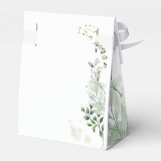 緑のミニマル結婚式の引き出物ボックス フェイバーボックス (裏面サイド)