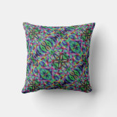 緑のミラー化された奇妙でツイストされたカラフル クッション (裏面)