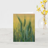 緑のムギのメッセージカード カード (黄色い花)