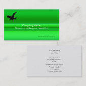 緑のメタリック効果に黒いレイベン 名刺 (正面/裏面)