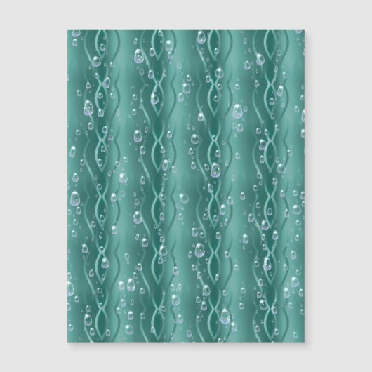 緑のメタル磁気カードの雨滴 (正面)