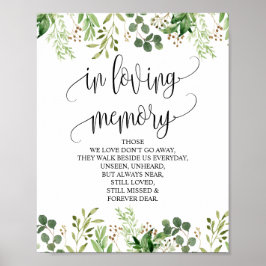 緑のメモリアルサイン 愛する人の記憶に ポスター