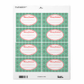 緑のメリーアーガイルクリスマスのラベル ラベル (フルシート)