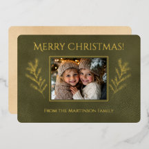 緑のメリークリスマスパイン枝写真