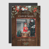 緑のメリークリスマスフォトダークウッドの休日 (正面/裏面)