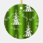 緑のメリークリスマス セラミックオーナメント (正面)