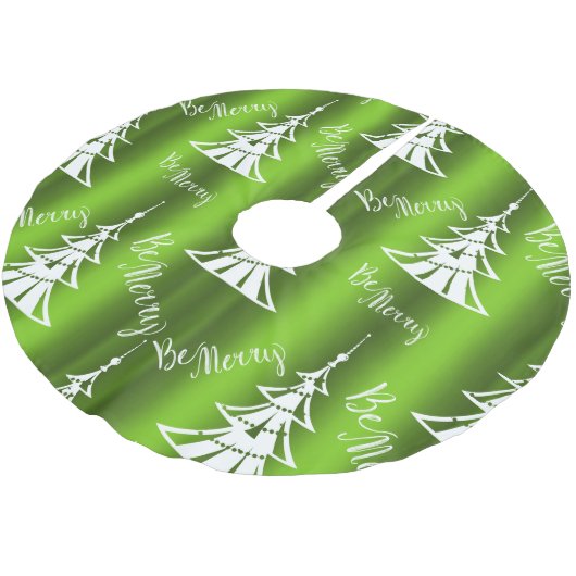 緑のメリークリスマス ブラッシュドポリエステルツリースカート (アングル)