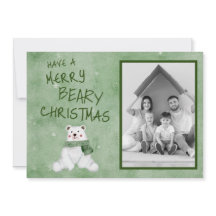 緑のメリースカーフのビーリークリスマスポーラーベア